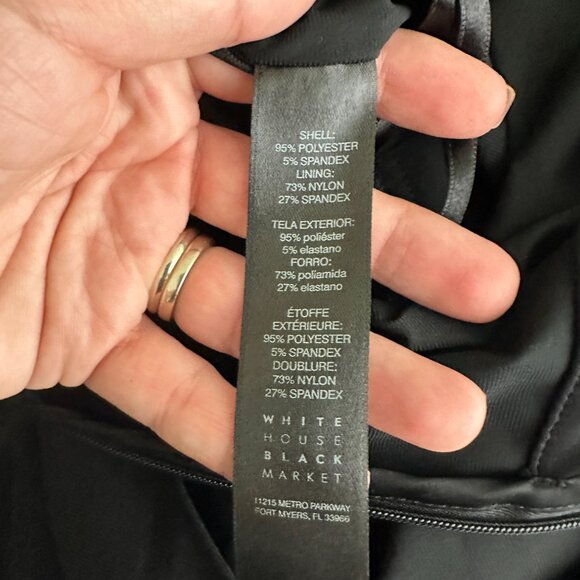 White House Black Market Tiered Bandage Choker Sheath Dress Black 14 #BAG10 - Picture 6 of 8